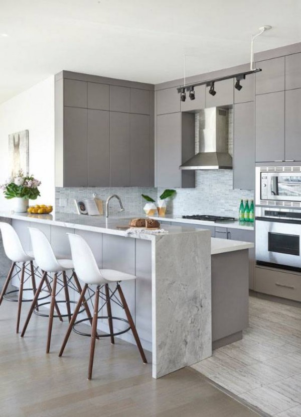 Кухня из крашеного МДФ №34