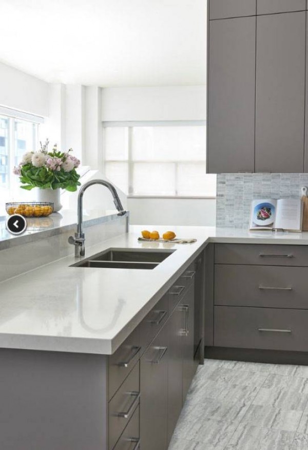 Кухня из крашеного МДФ №34