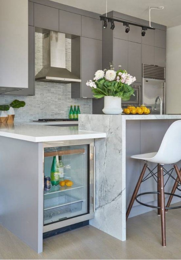 Кухня из крашеного МДФ №34