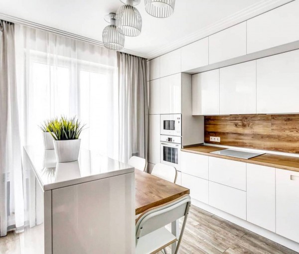 Кухня из крашеного МДФ №66