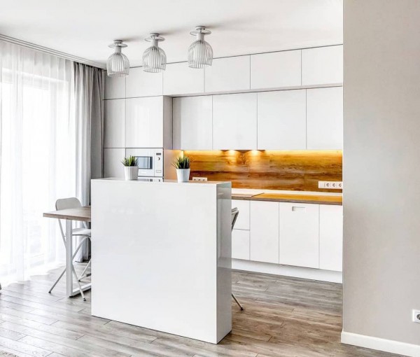 Кухня из крашеного МДФ №66